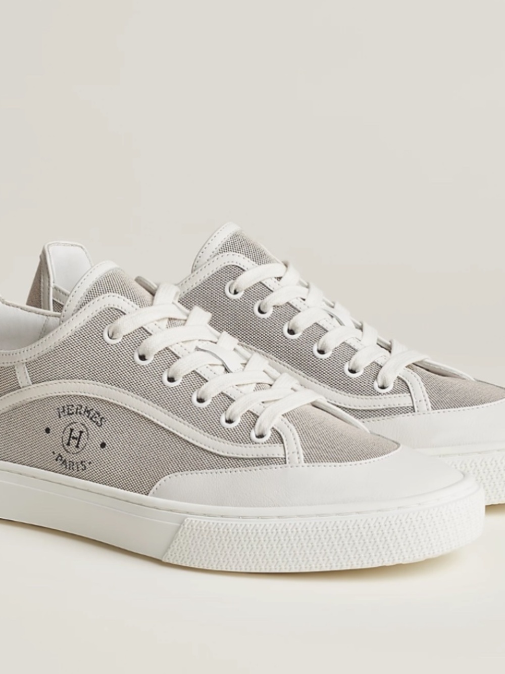 Hermes Get Men's Sneakers in Canvas and Calfskin Size 9